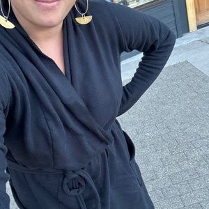 Gaia conceptions black fleece belted jacket